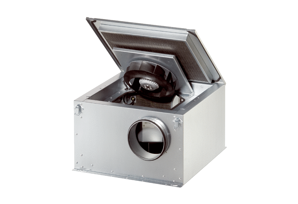 ESR 25 EC IM0009647.PNG Schallgedämmte Lüftungsbox mit EC-Motor und ausschwenkbarem Ventilator, DN 250, Wechselstrom