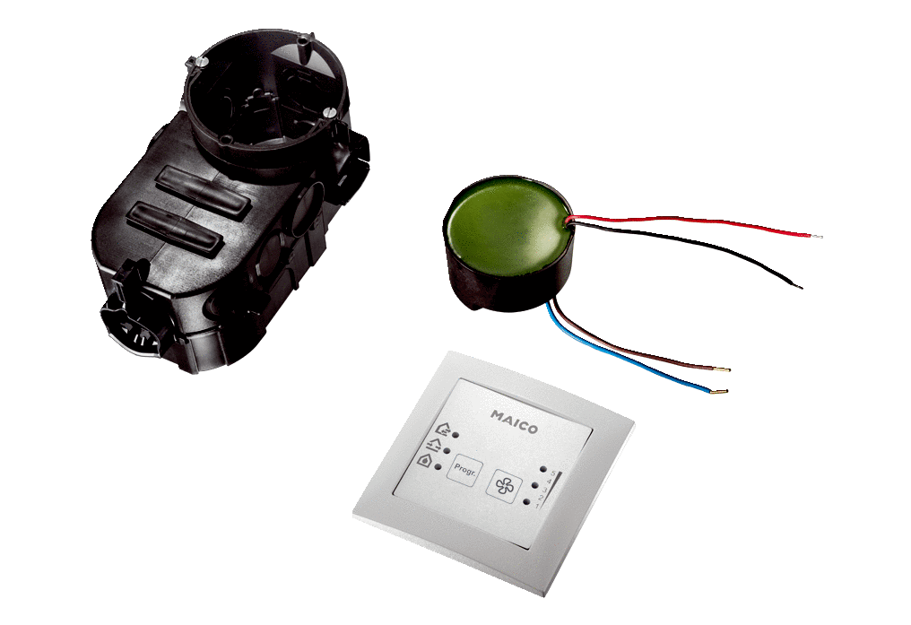 RLS PP-K IM0015061.PNG Raumluftsteuerung für PushPull 60 KA und PushPull 60 KL, Anschlussmöglichkeit von bis zu 6 PP 60 K Geräten, 5 Lüftungsstufen einstellbar, Programme: Wärmerückgewinnung, Querlüftung und Entfeuchtung