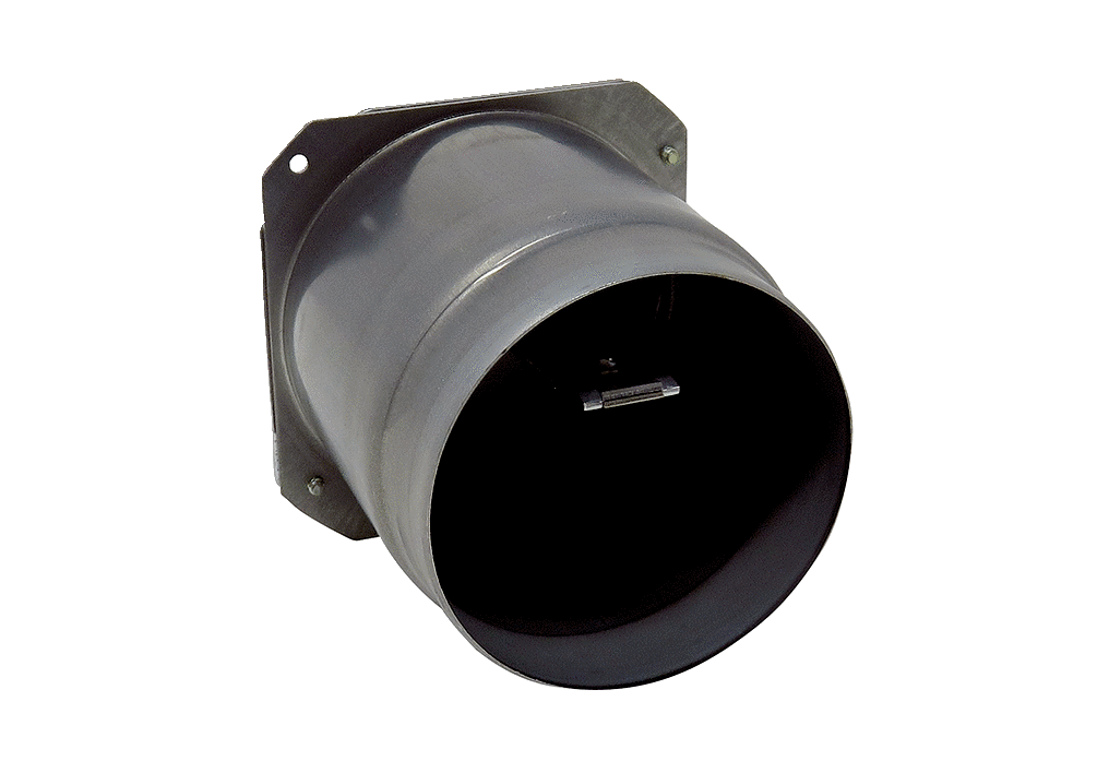 ABSM RK ER-UPD/-UPB IM0018759.PNG Ausblasstutzen mit vormontierter Rückschlagklappe aus Metall als Ersatzteil für verschiedene Unterputzgehäuse der Gruppen ER-UPD und ER-UPB