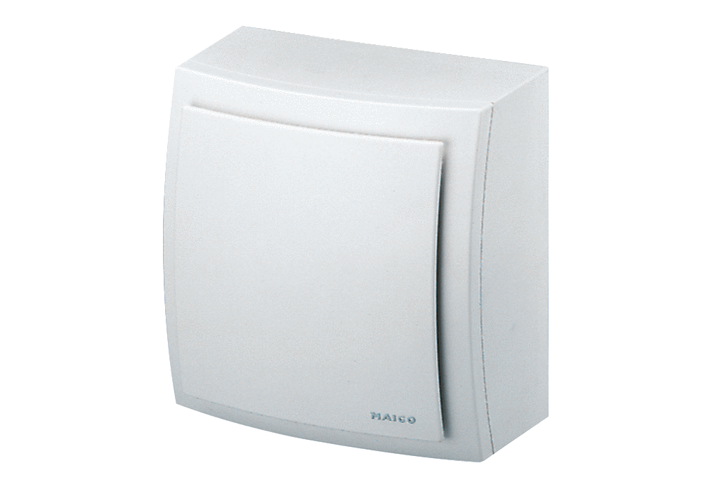 GH AP ER 60/100/Centro IM0018761.PNG Gehäuse mit Abdeckung, Filter und Timestrip als Ersatzteil für verschiedene Aufputzventilatoren der Gruppen ER-AP, ER-APB und Aufputz-Abluftelemente der Gruppe Centro-APB