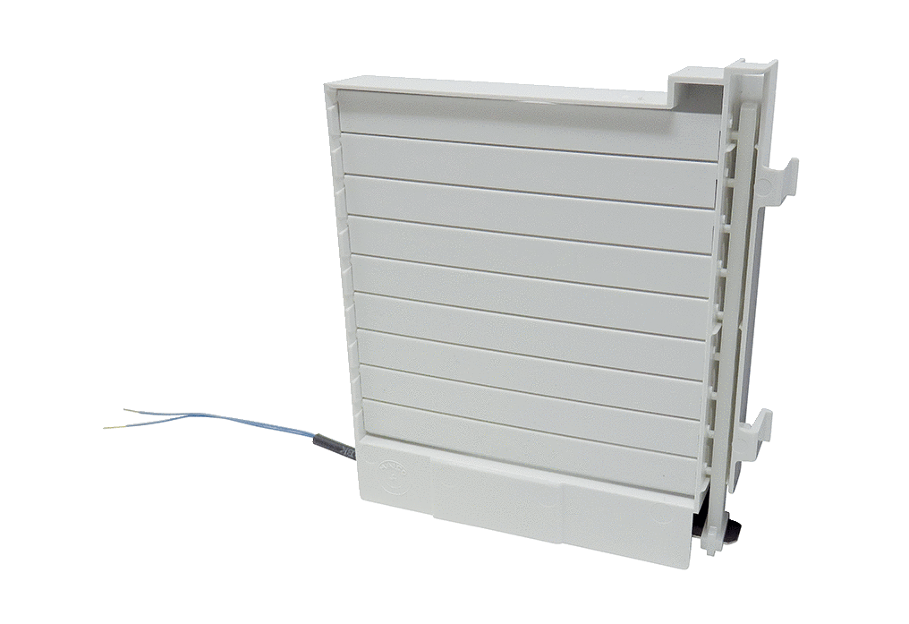 KR ECA 100 ipro IM0018769.PNG Klappenrahmen mit elektrisch betätigtem Innenverschluss als Ersatzteil für verschiedene Kleinraumventilatoren der Gruppe ECA 100 ipro K
