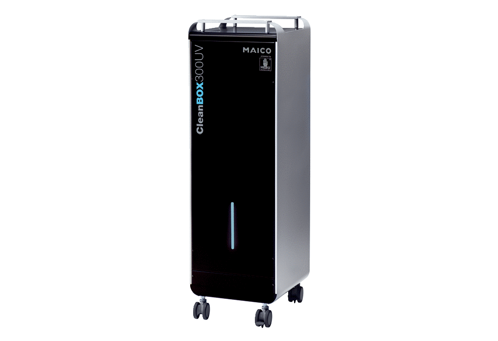 CleanBox 300 UV IM0019722.PNG Mobiler Luftreiniger mit HEPA-Filter (H14) und UV-C Lampen, filtert bis zu 99,995 % aller Bakterien und Viren, Volumenstrom 300 m³/h